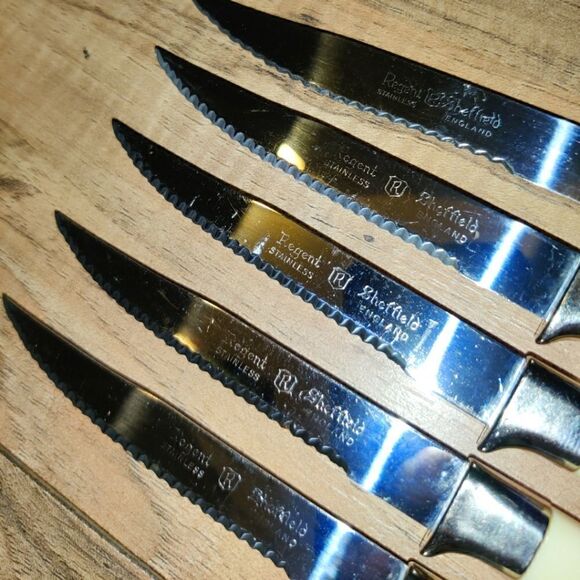 Vintage Emdeko Regent Sheffield Steak Knife Set of 5 Stainless Steel (England). - Picture 2 of 6